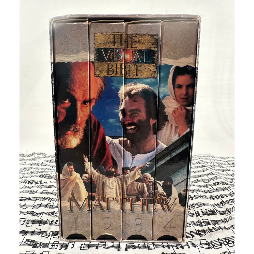 The Visual Bible Matthew VHS Box Set Word for Word NIV 4 Tape Collection Vintage